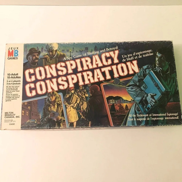 Vintage 1983 Conspiracy Board Game Milton Bradley Fr and Eng Missing Bank Books - Picture 1 of 16